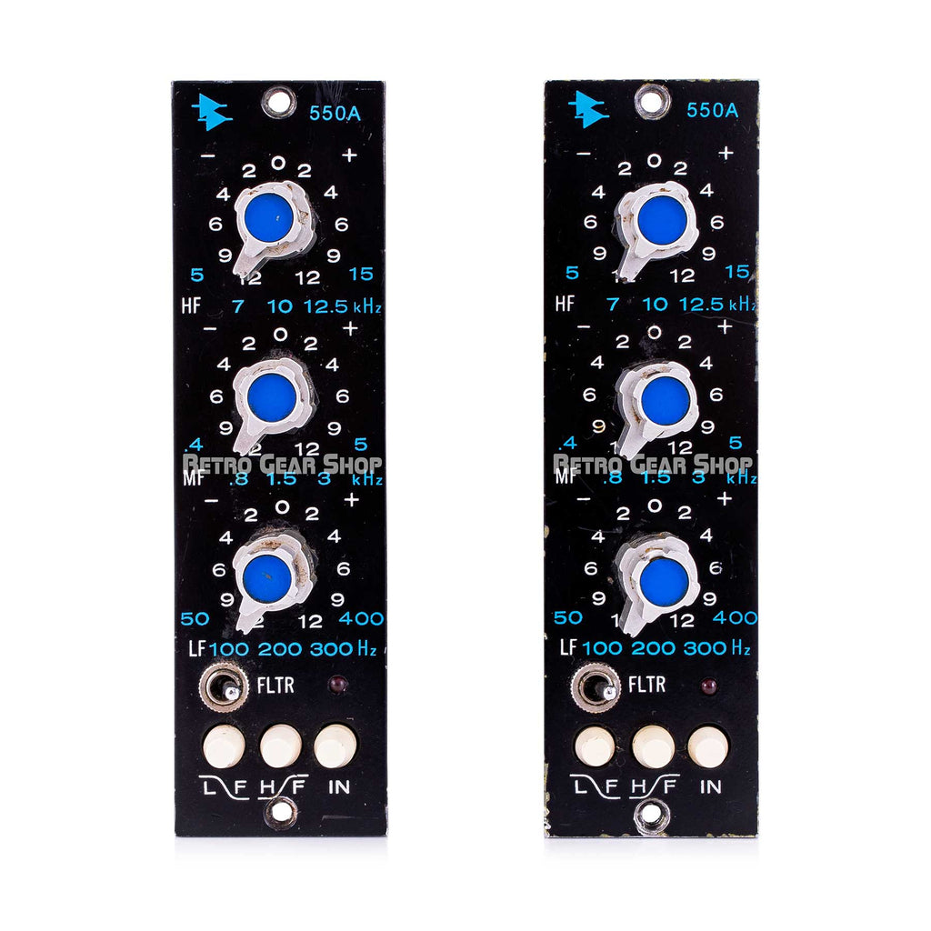 API 550A Vintage Pair 500 Series 3-band Equalizer EQ Rare