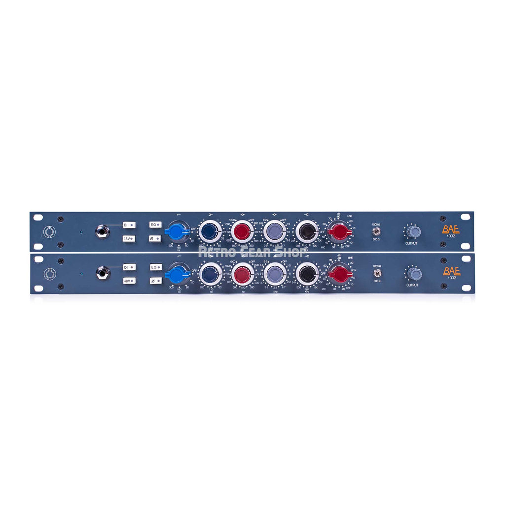 BAE 1032 Microphone Preamp / Equalizer 19" Rackmount Stereo Pair with PSU