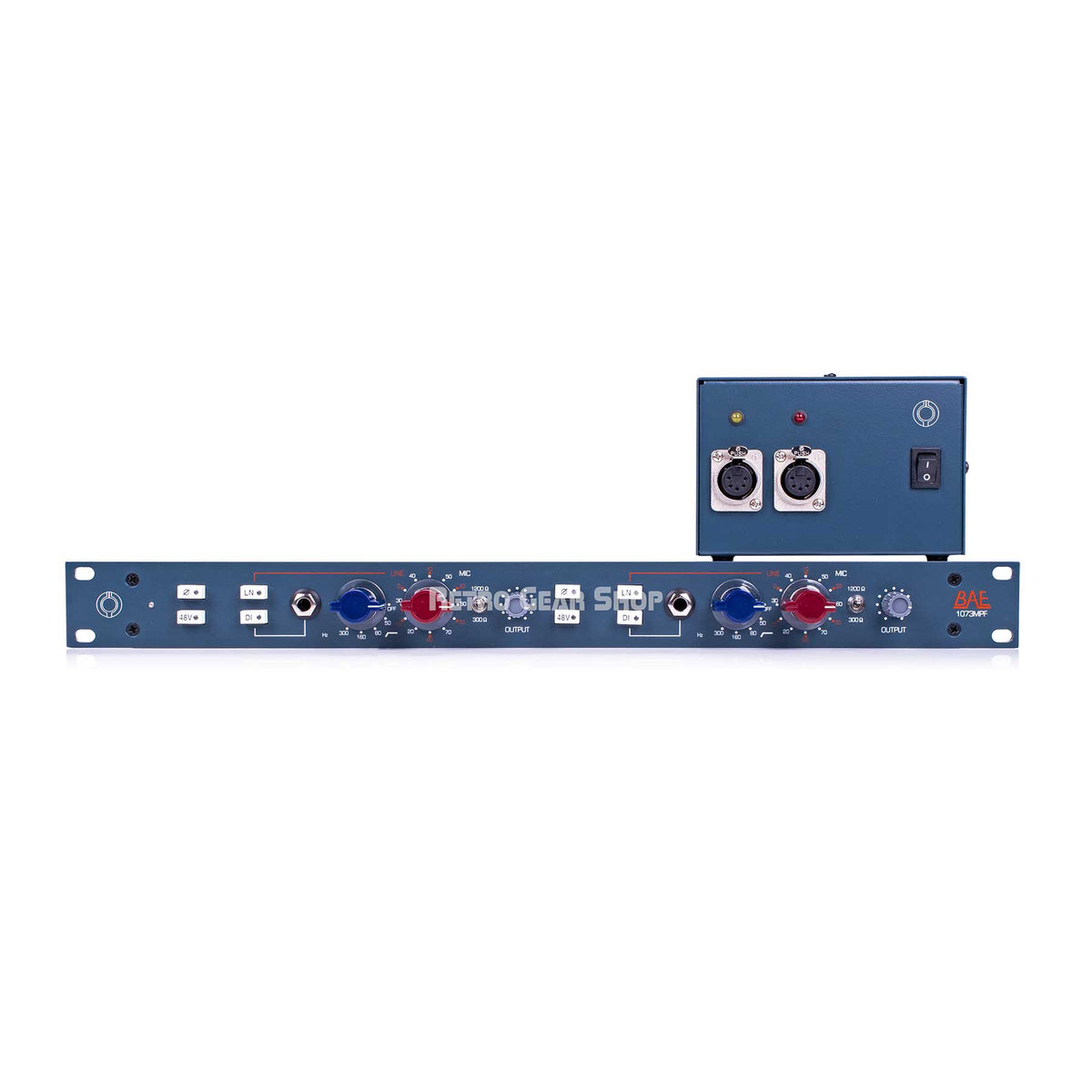 BAE 1073MPF Dual-channel Rackmount Microphone Preamp with Power Supply ...