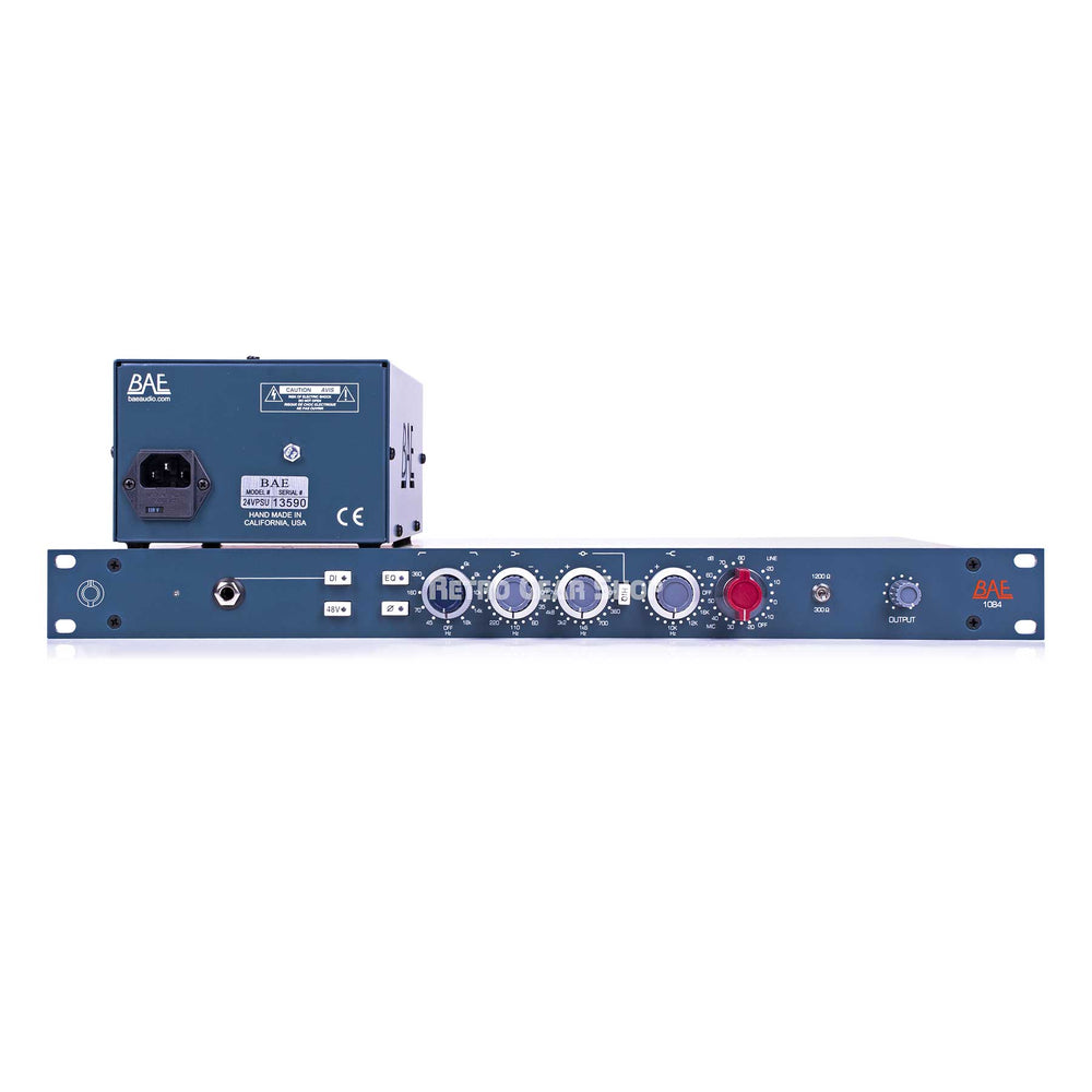 BAE 1084 Microphone Preamp & EQ with Power Supply 1U Single Channel 19" Rackmount
