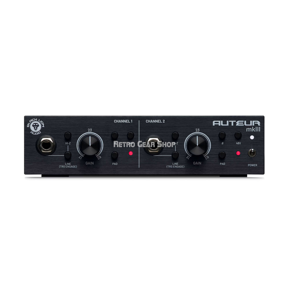 Black Lion Audio Auteur mkIII 2-channel Auteur Mic/line/DI Preamp with 2 Cinemag Transformers