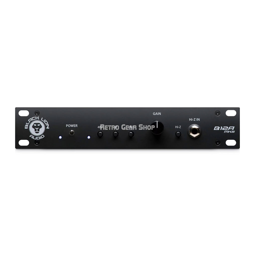 Black Lion Audio B12A mkIII Single-channel American-style Mic/DI preamp with Cinemag Transformers