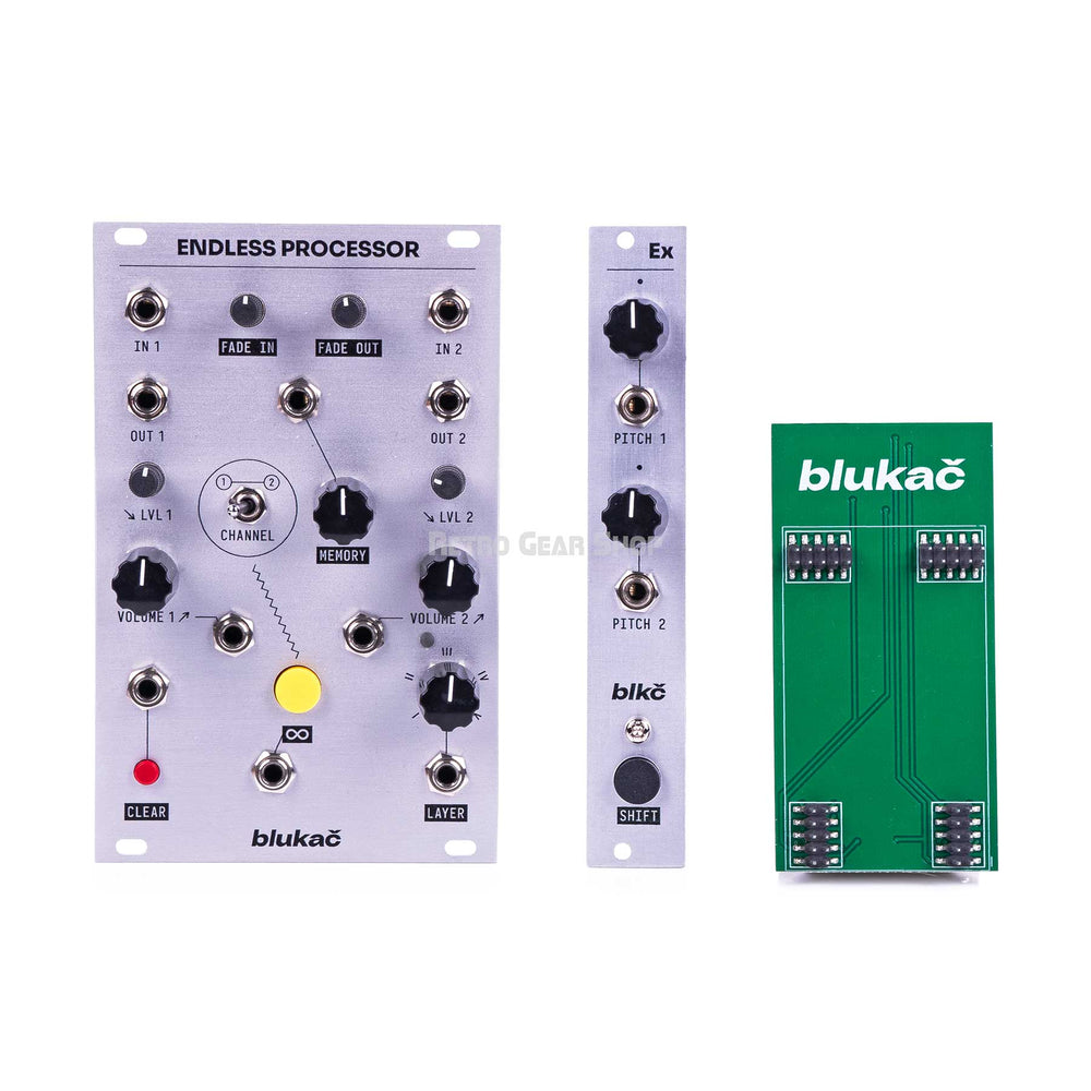 Blukać Endless Processor Infinite Sound Sustainer + Expander Kit Silver Eurorack Looper Module