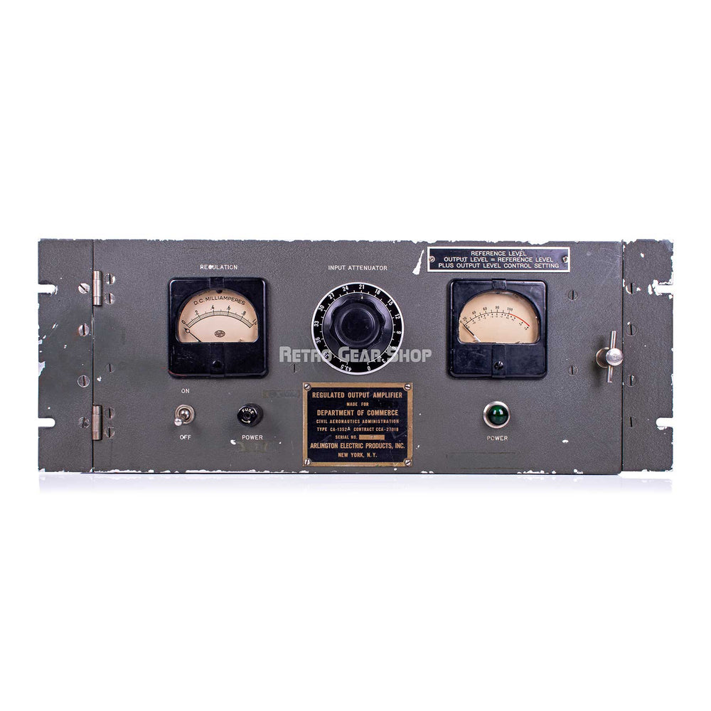 Department of Commerce Arlington Electric Products Regulated Output Amplifier Type CA-1352A CCA-27018 Vintage Tube Compressor