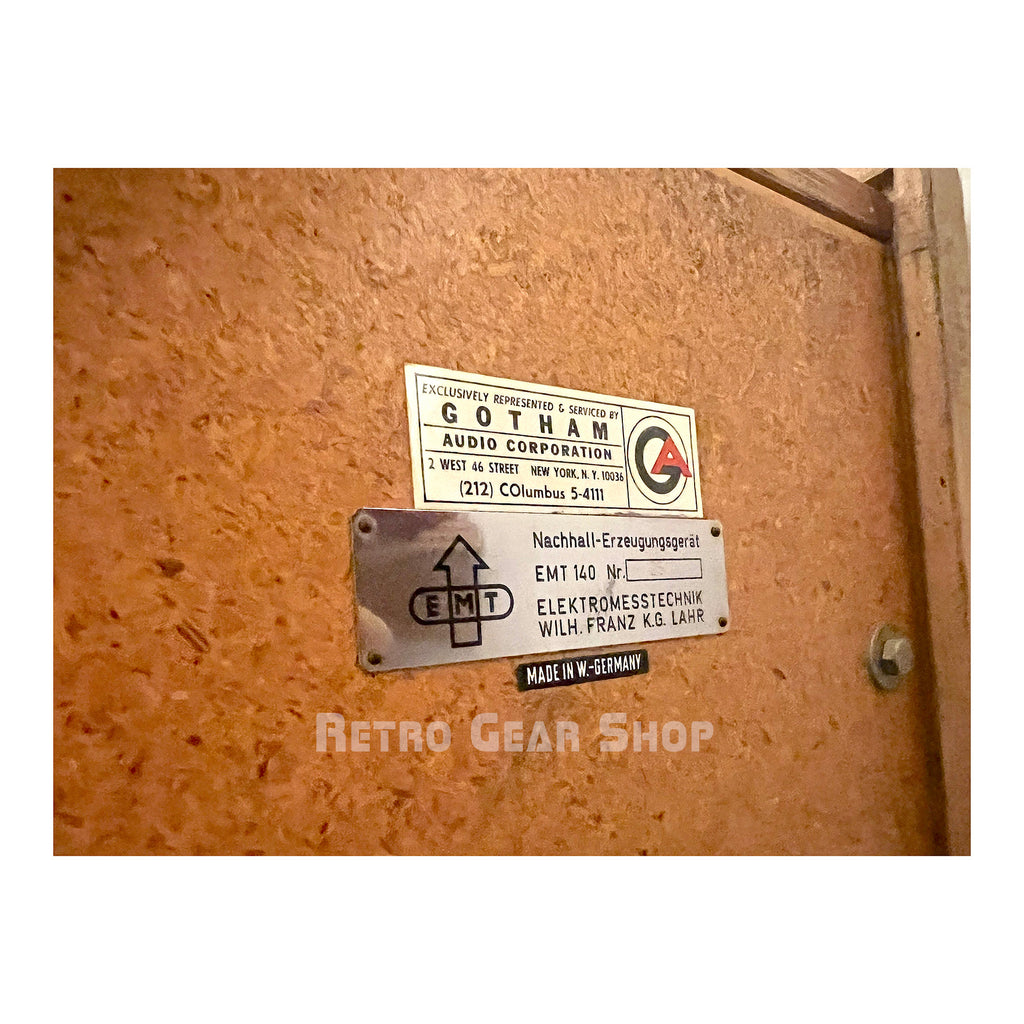 EMT 140 Mono Tube Plate Reverb Vintage Effect for sale at Retro Gear Shop