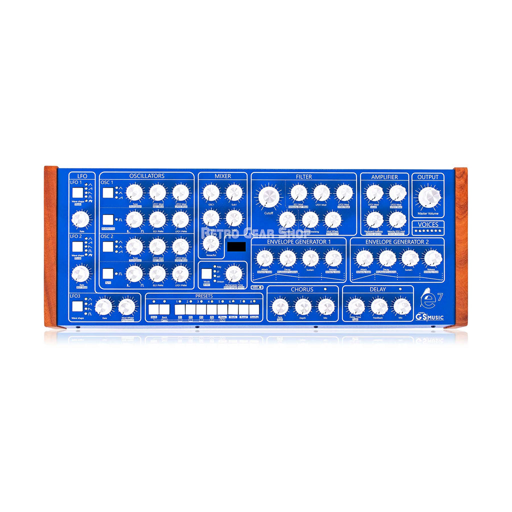 GS Music E7 Blue/White Synthesizer Polyphonic Analog Synth Desktop Module