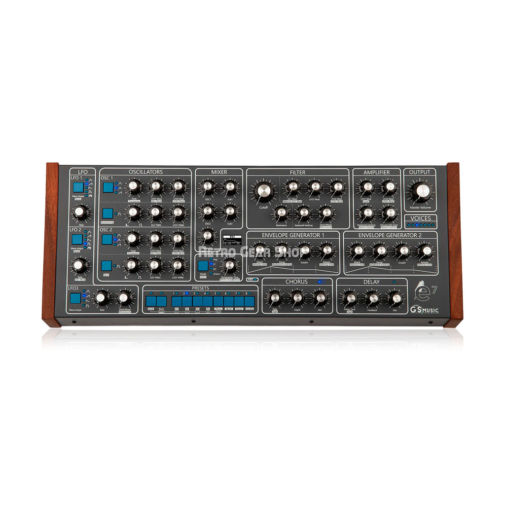 GS Music e7 Desktop Analog Polyphonic Synthesizer Gray