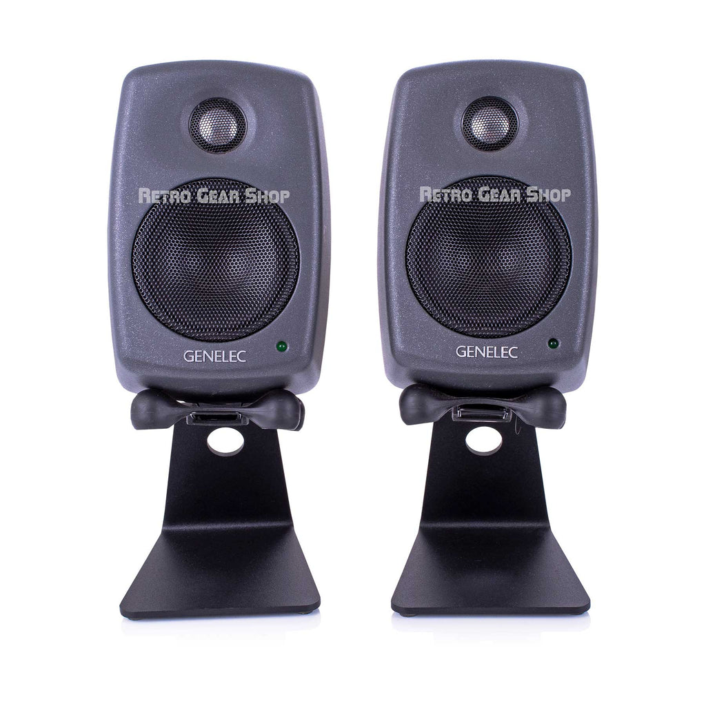 Genelec 8010A Pair with Stand Powered Studio Monitor Speakers