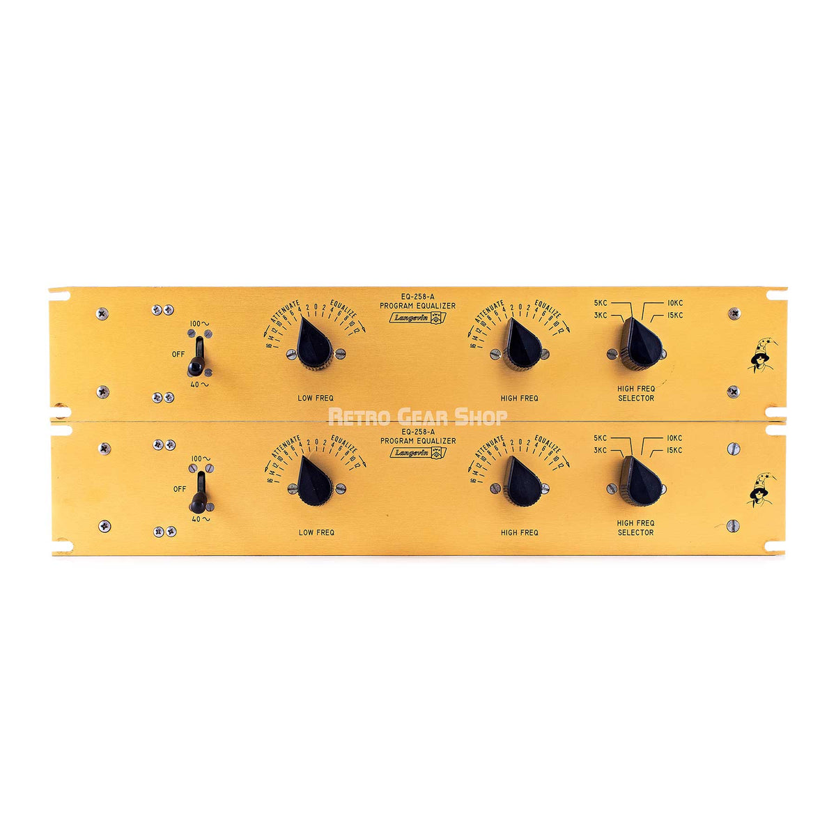 Langevin EQ-258-A Pair Gold Faceplates Program Equalizer EQ258A