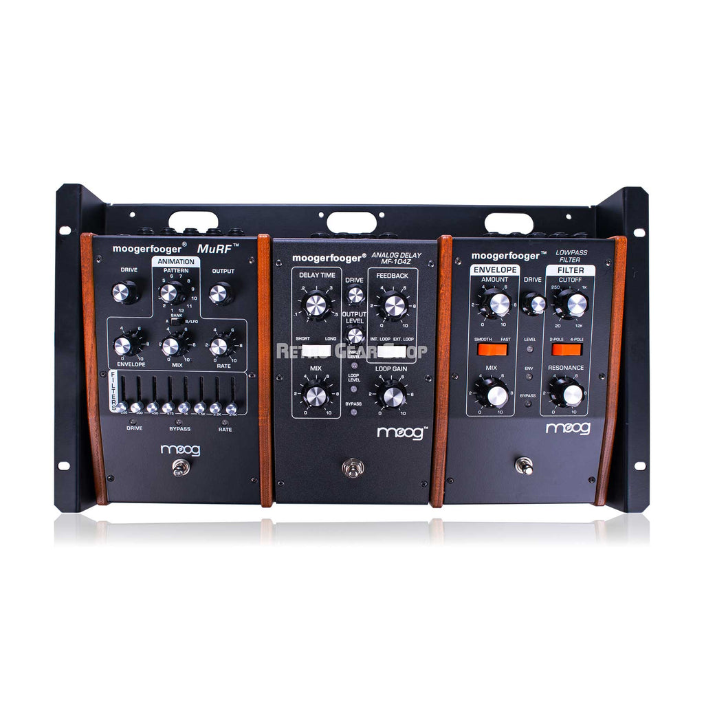 Moog Moogerfooger MF-105 MuRF, MF-104Z Analog Delay, MF-101 Low Pass Filter Bundle in 19" Rack