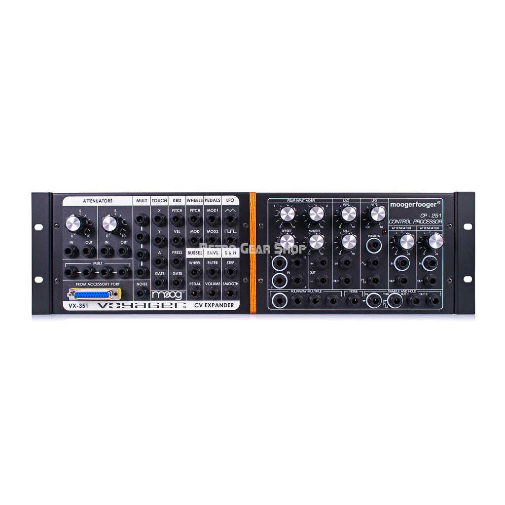 Moog VX-351 Control Voltage Expander and CP-251 Moogerfooger Control Processor Bundle in 19" Rack