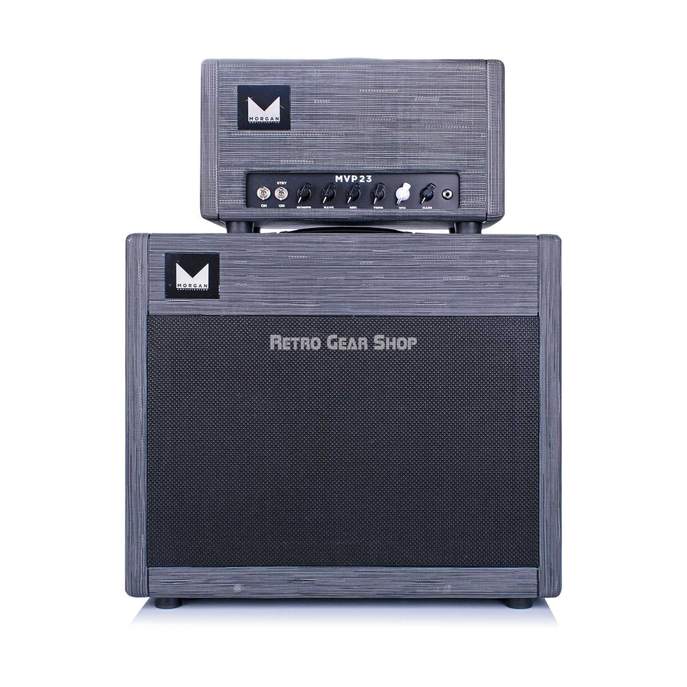 Morgan Amps MVP23 23-watt Guitar Tube Amp Head + 1x12 Cab Twilight with ATA Flight Cases