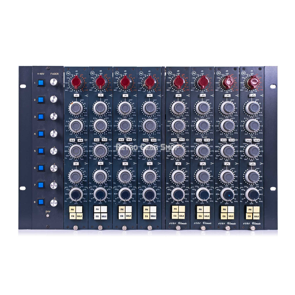 Neve 1081 CV Classic 80-Series Microphone Preamp & EQ Vertical Set of 8 Reissues in 7U rack with PSU