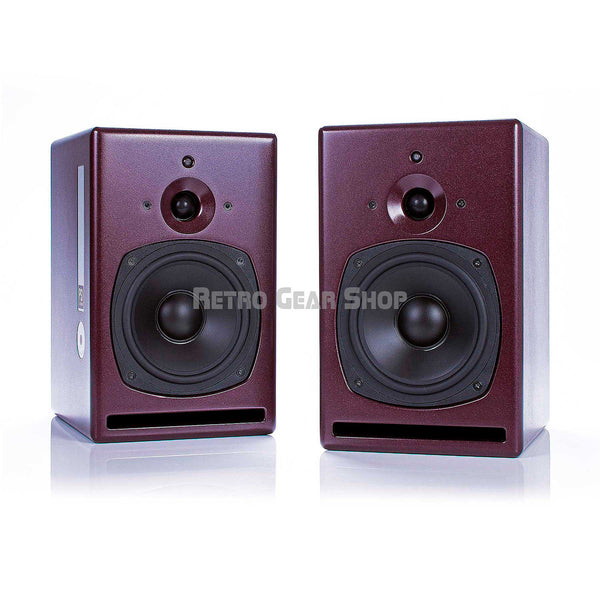 PSI Audio A17-M Burgundy Studio Monitors Speakers Pair