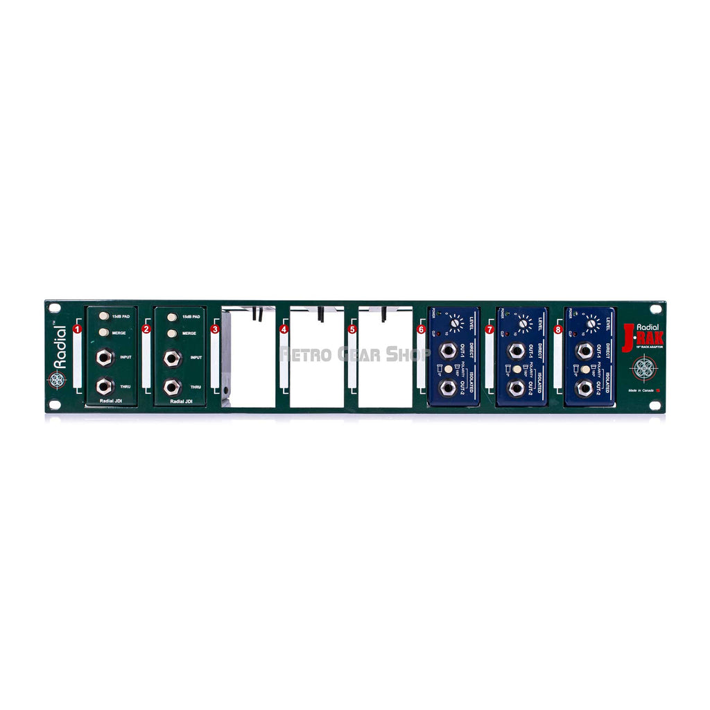 Radial Engineering JRAK 8 Radial Rack & Panel Adapter with Radial JDI and Radial X-Amp