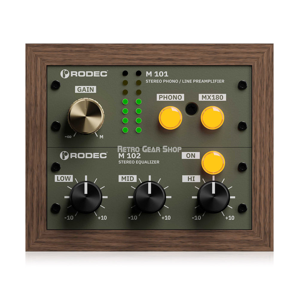 Rodec Bunk 01 Walnut / Green Dual Discrete Phono / Line Preamp and EQ