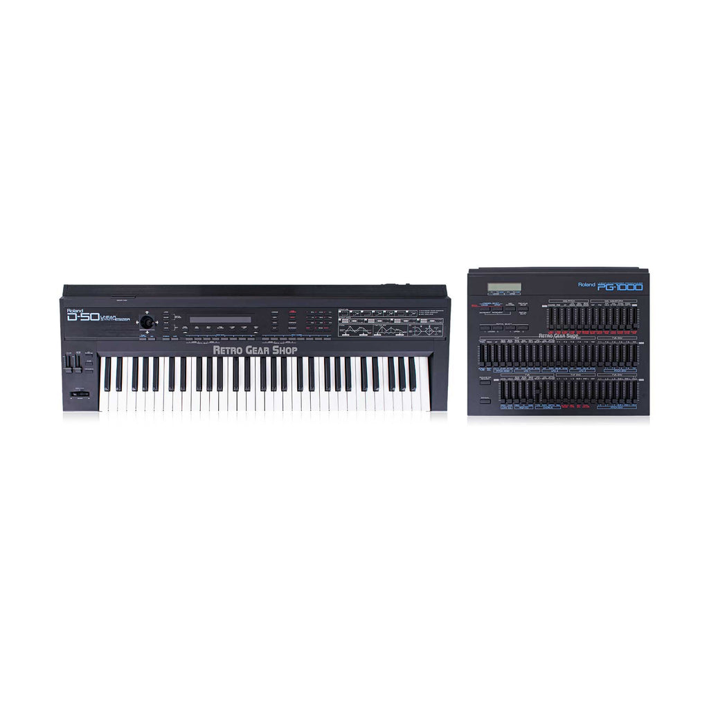 Roland D-50 61-key Keyboard Synth with Roland PG-1000 Programmer