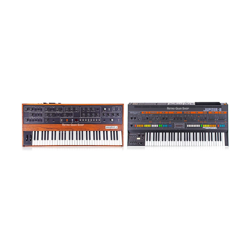 Roland Jupiter 8 & Sequential Circuits Prophet 5 Rev3.3 Owned by Jonathan Cain of Journey