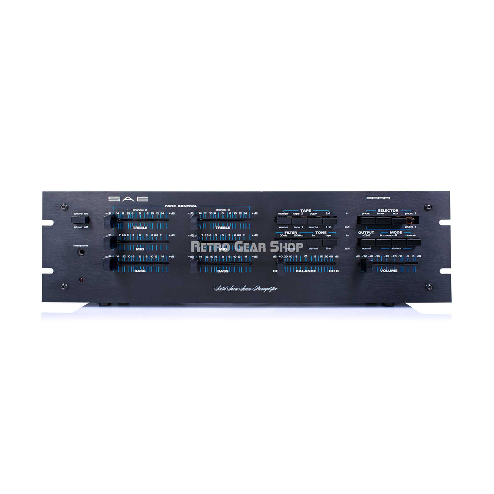 SAE 3000 Solid State Stereo Preamplifier Preamp Vintage Rare