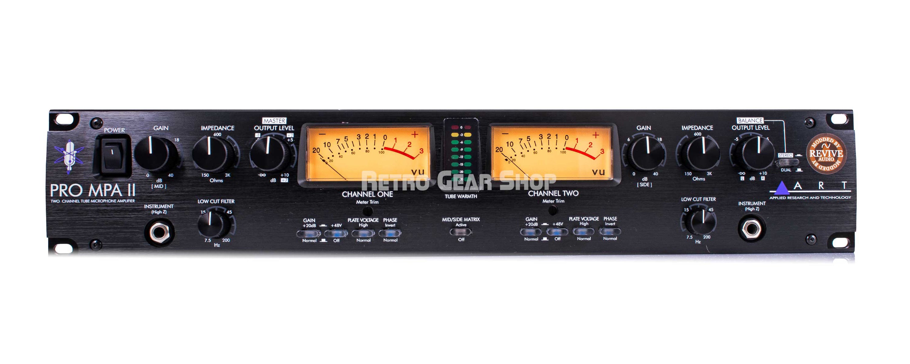 ART Pro MPA II 2-Channel Tube Microphone Preamp Modded by Revive