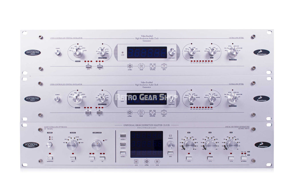 Antelope Audio Isochrone Trinity Master Clock and Antelope Audio Isochrone OCX-V Front