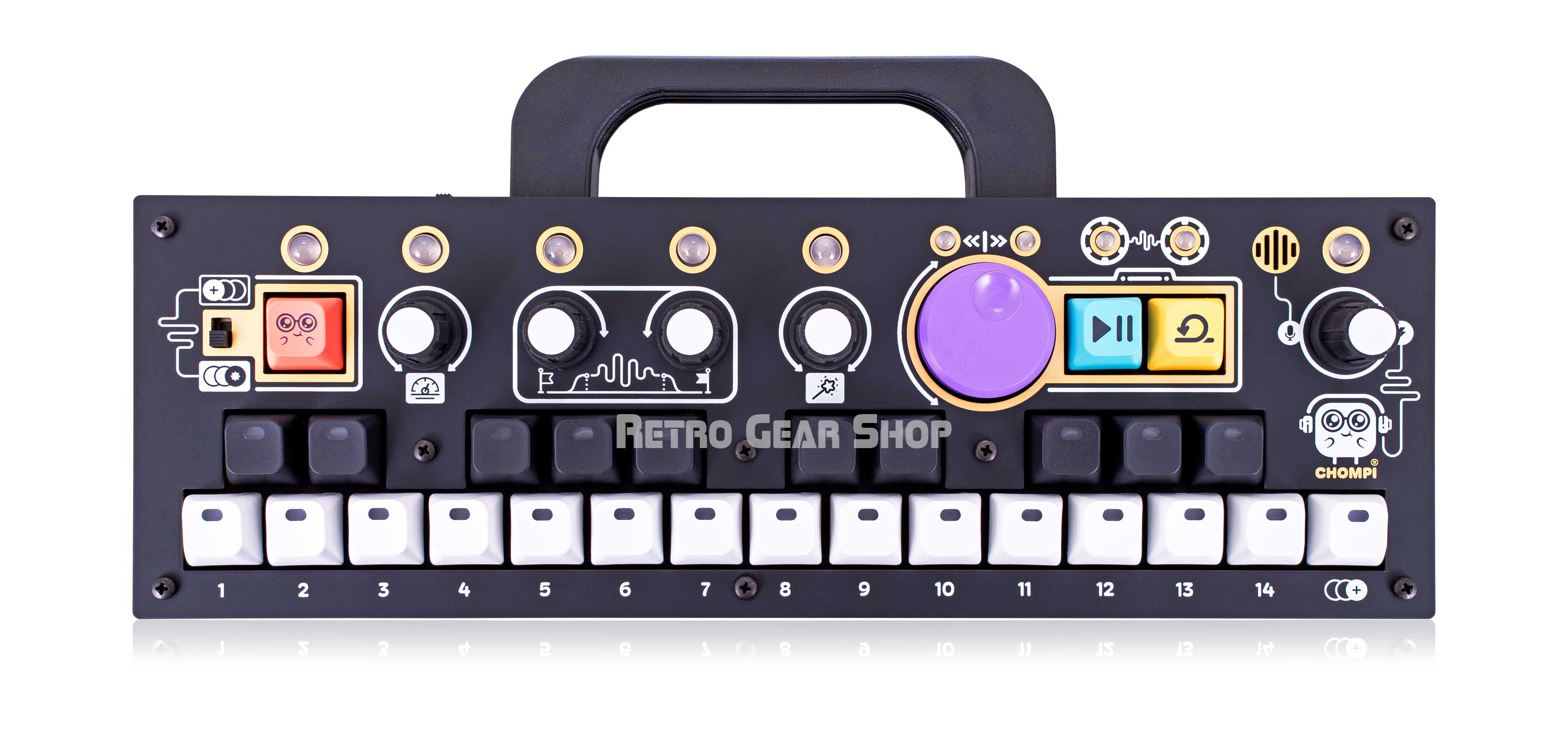 Chompi Club CHOMPI Sampler + Tape Music Instrument Classic Black