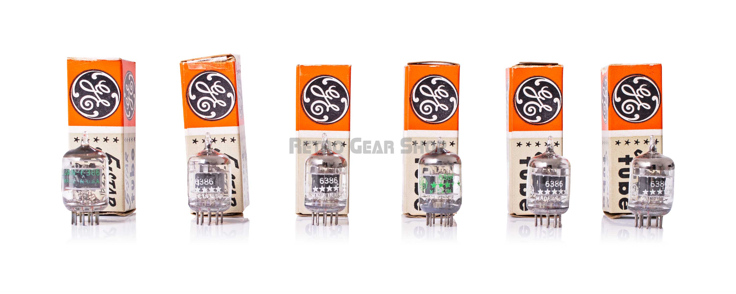 General Electric GE 5-Star 6386 Vintage Vacuum Tubes NOS New in