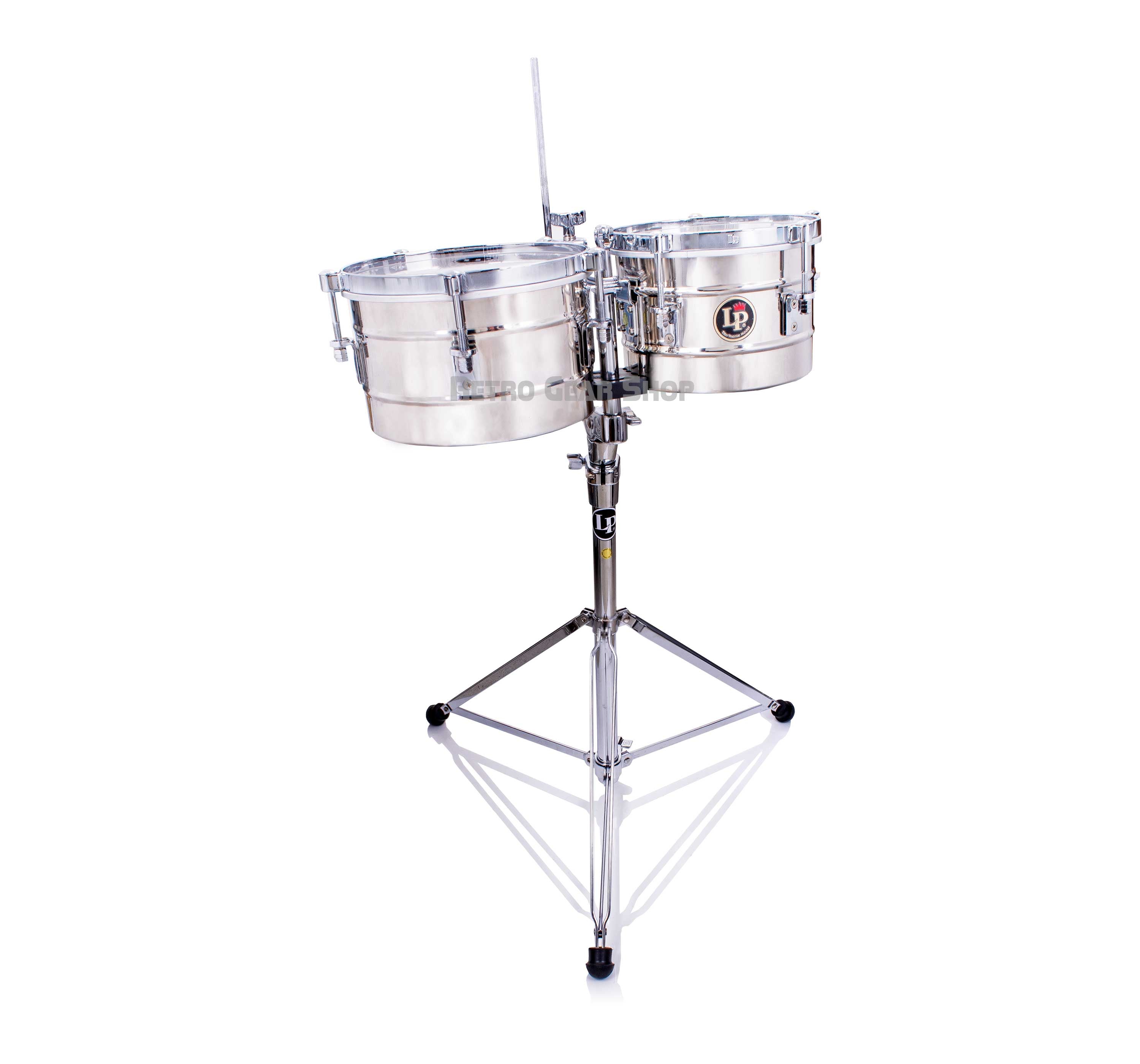 LP Latin Percussion Tito Puente Timbales Pair with Stand 9.25
