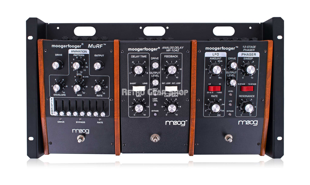 Moog Moogerfooger MF-105M MIDI MuRF, MF-104Z Analog Delay and MF-103 12-Stage Phaser Bundle in 19" Rack Top