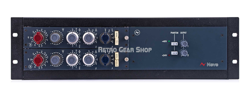 Neve 1089/1073 Vintage Rare Pair in AMS Neve Rack Micpre EQ Equalizer Front