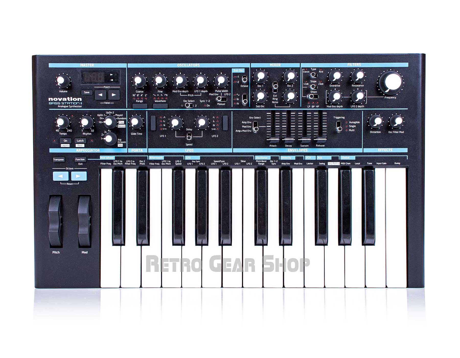 Novation Bass Station II Analog Midi Keyboard Synthesizer Mono
