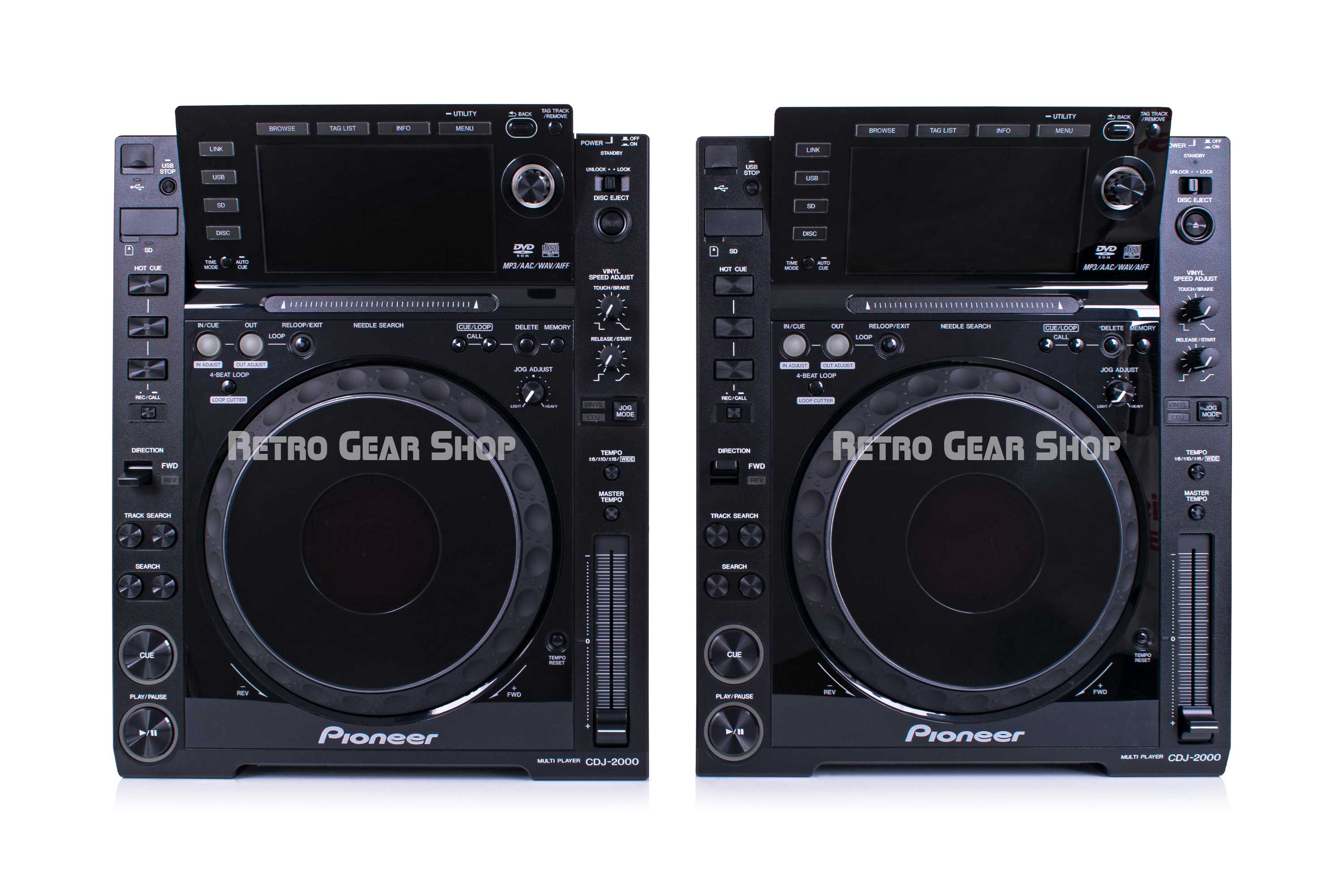 Pioneer CDJ-2000 Pair Pro-grade Digital DJ Deck Black Minty w