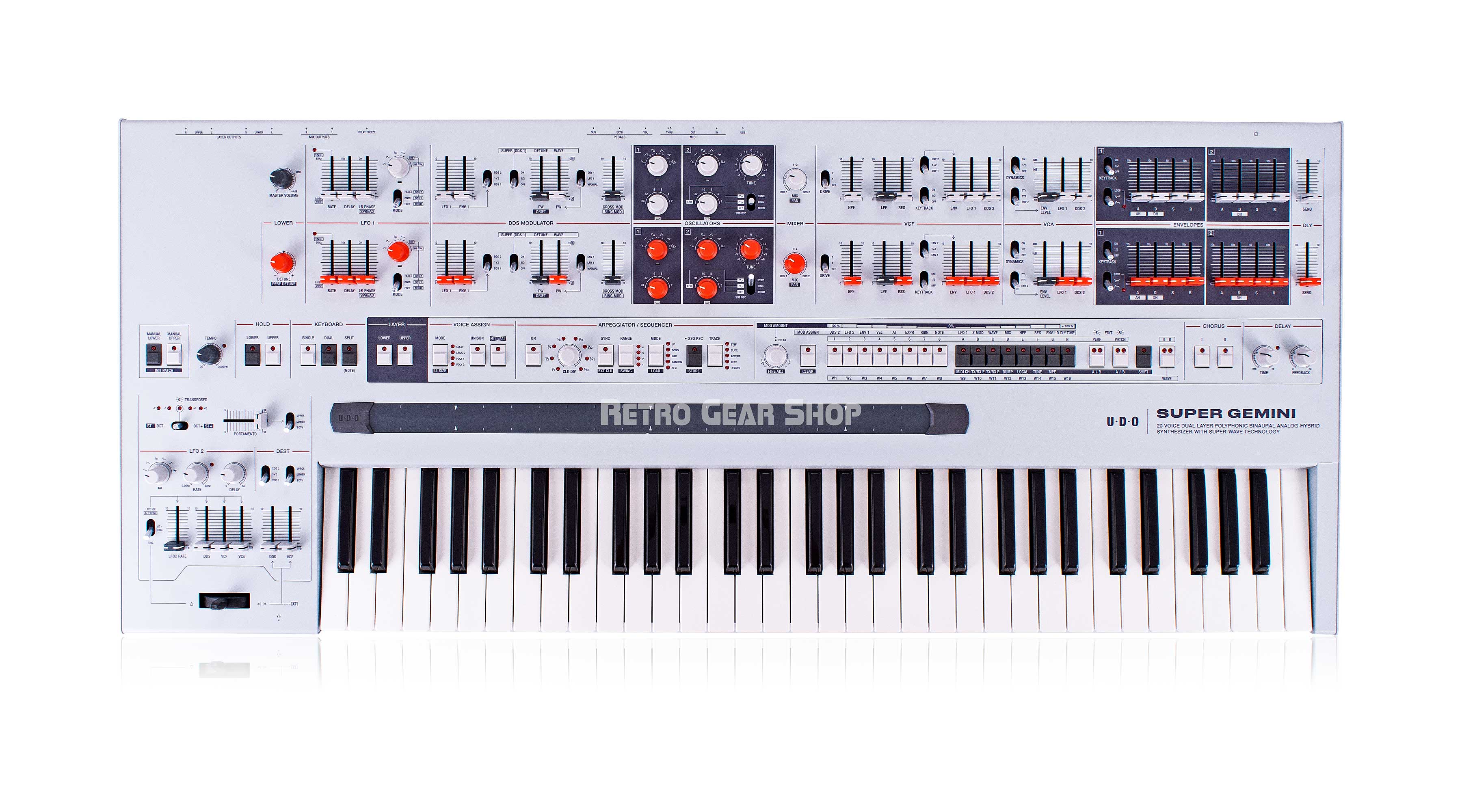 Udo Super Gemini Synthesizer 20-voice Polyphonic Analog Hybrid