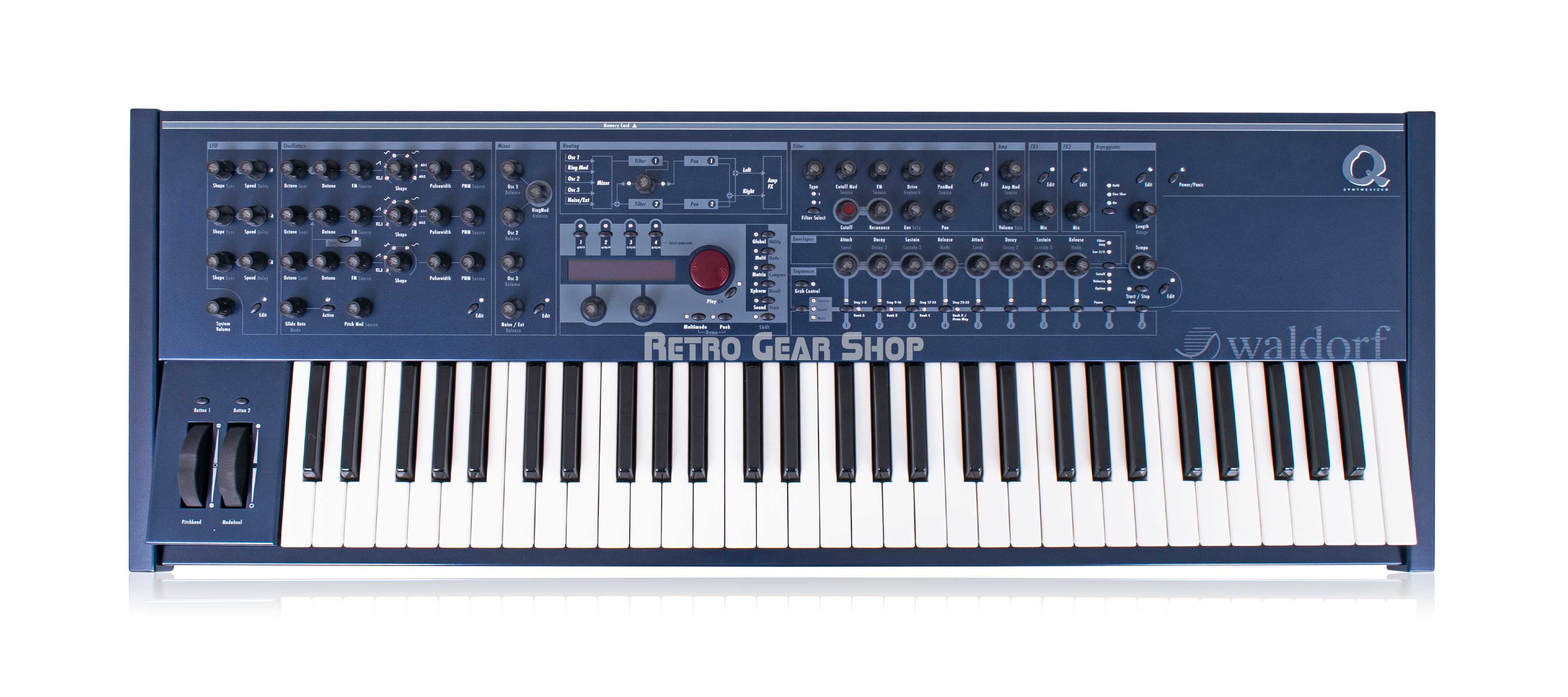Waldorf Q Keyboard 32-Voice Dark Blue Finish with Soft Case