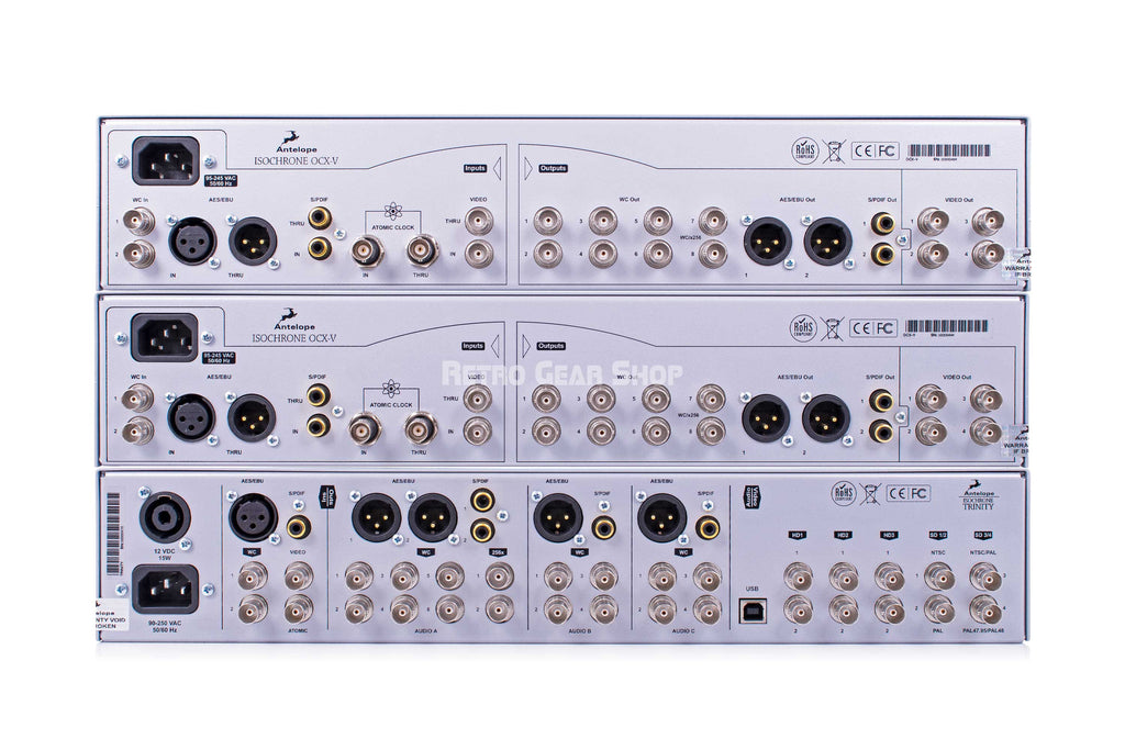Antelope Audio Isochrone Trinity Master Clock and Antelope Audio Isochrone OCX-V Rear