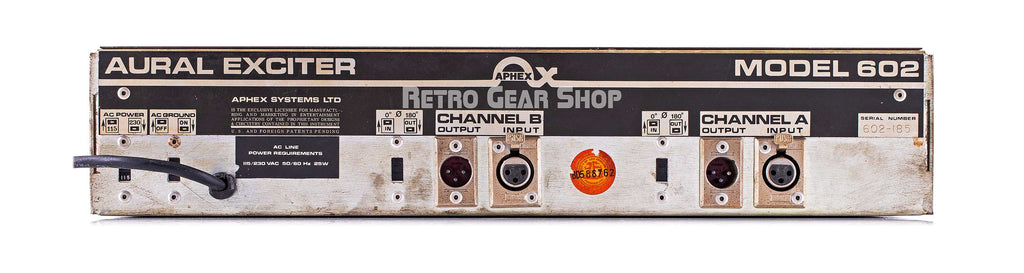Aphex Model 602 Aural Exciter Rear
