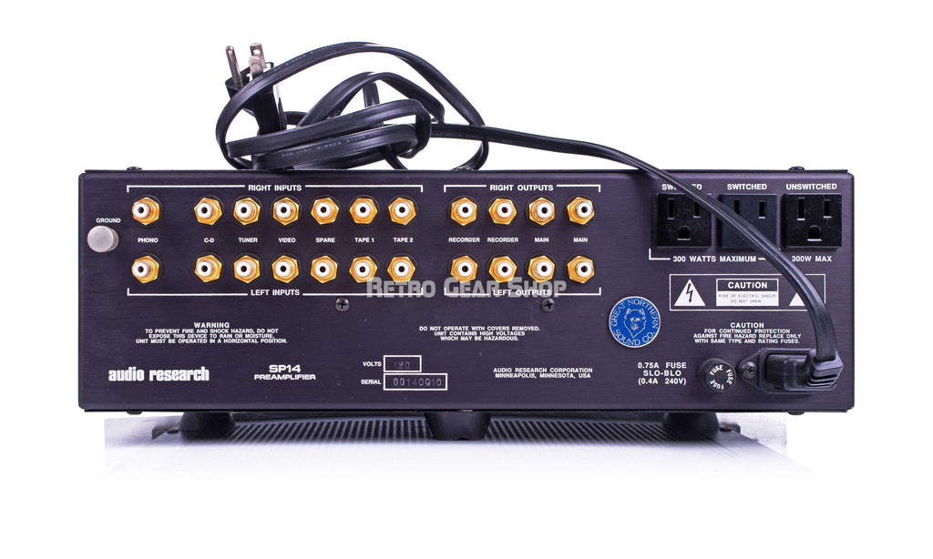 Audio Research SP‑14 Silver Rear