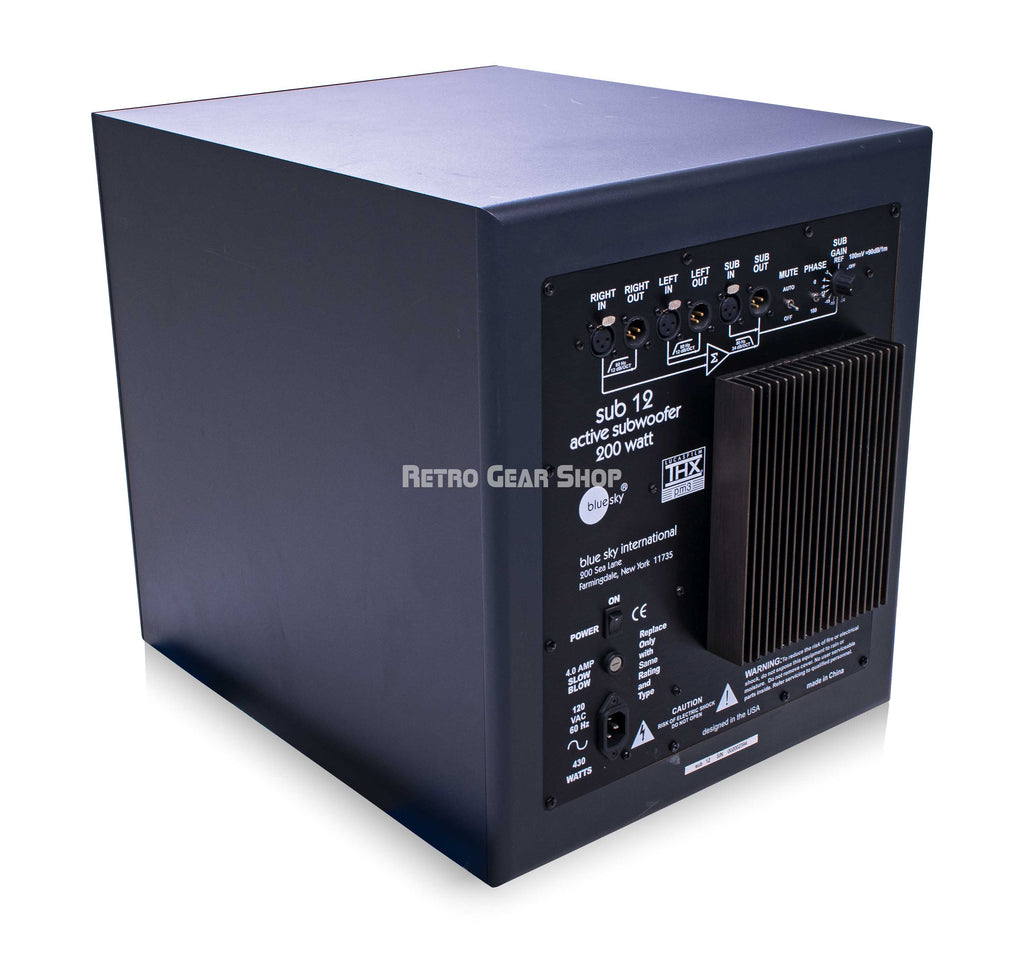 Blue Sky International SUB 12 200W 12" Active Subwoofer Speaker Right Rear