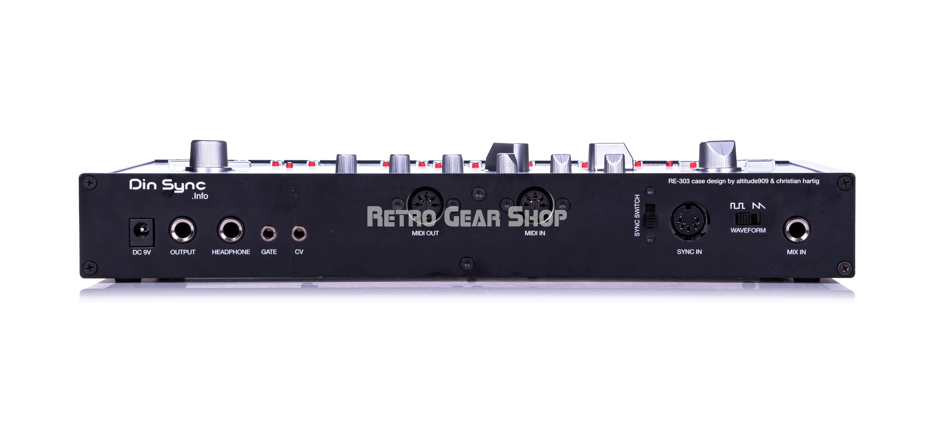 Dinsync RE-303 Black & Silver Roland TB-303 Clone Bass Line Analog