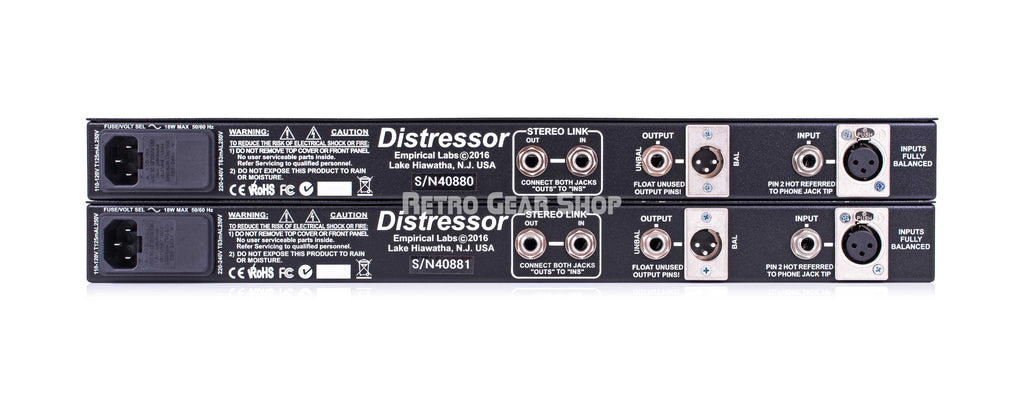 Empirical Labs Distressor EL8X-S Distressor Pair Rear