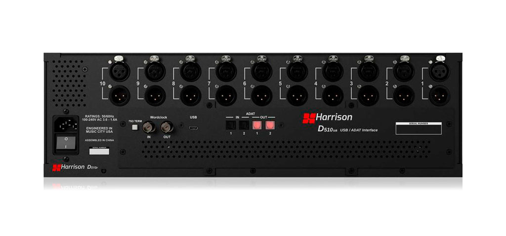 Harrison Audio D510ua USB + ADAT Interface for D510 System Rear