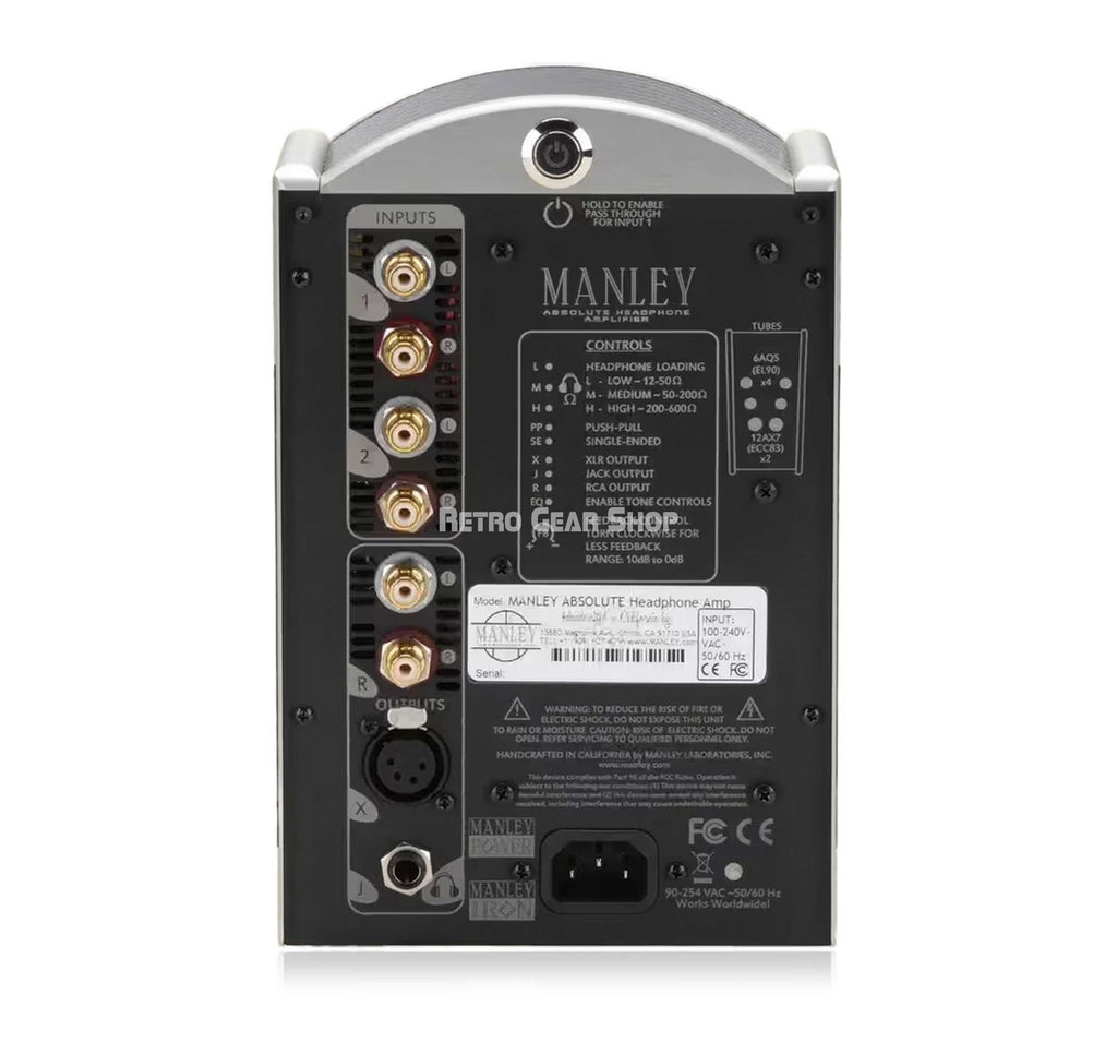 Manley Laboratories Absolute Headphone Amplifier Silver Rear