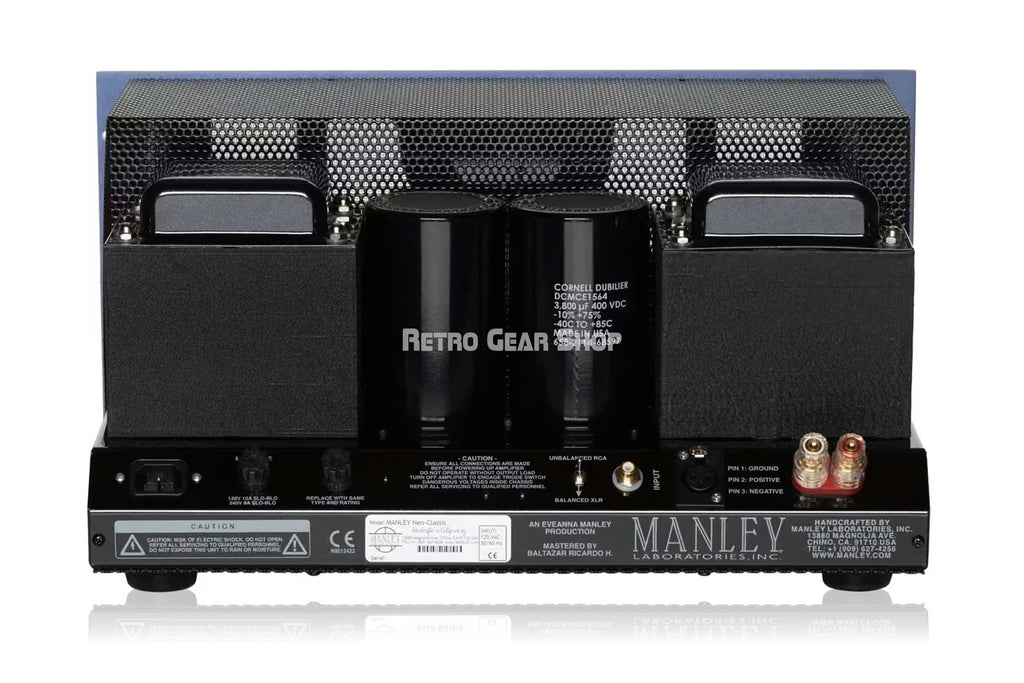 Manley Laboratories Neo-Classic Monoblock Power Amplifier 500W Rear