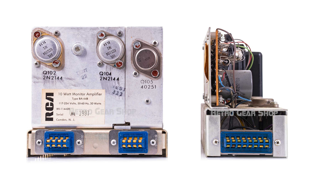 RCA BA-44 Monitor Amplifer with RCA BA-78A Cue Amplifier Rear