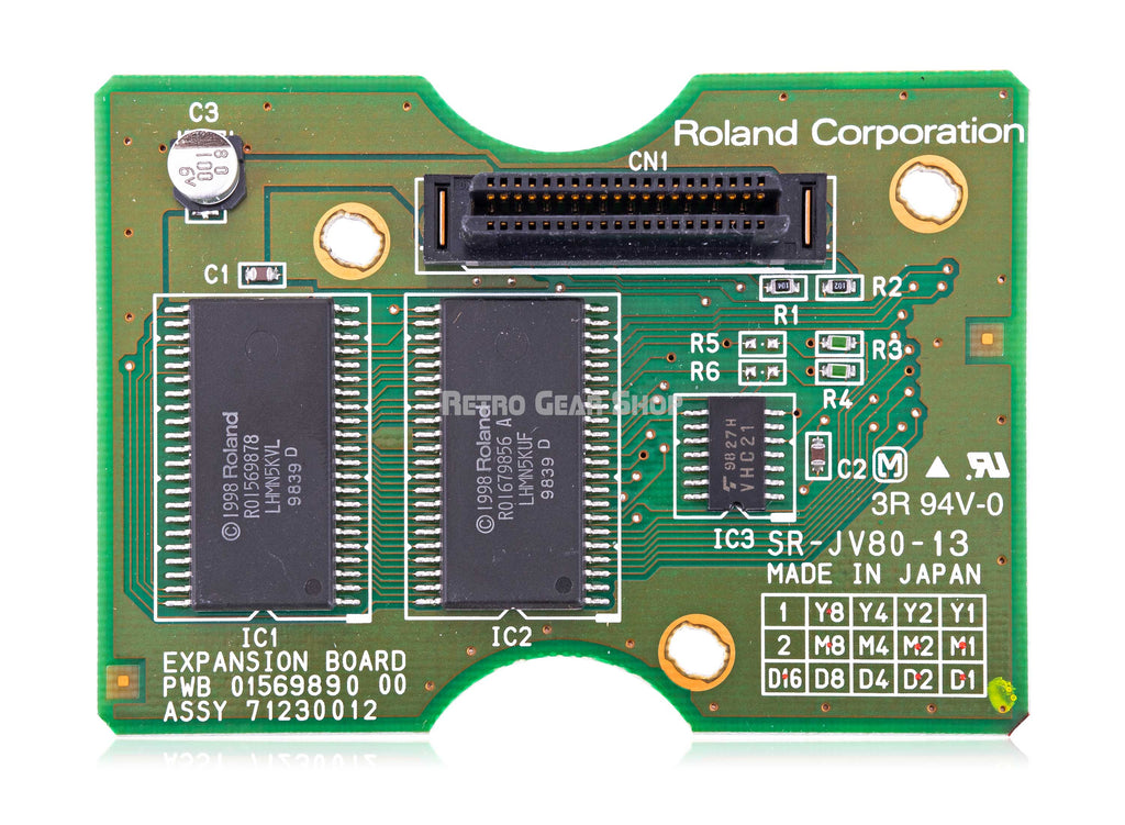 Roland Expansion Board SR-JV80-13 Vocal Collection Card Rear