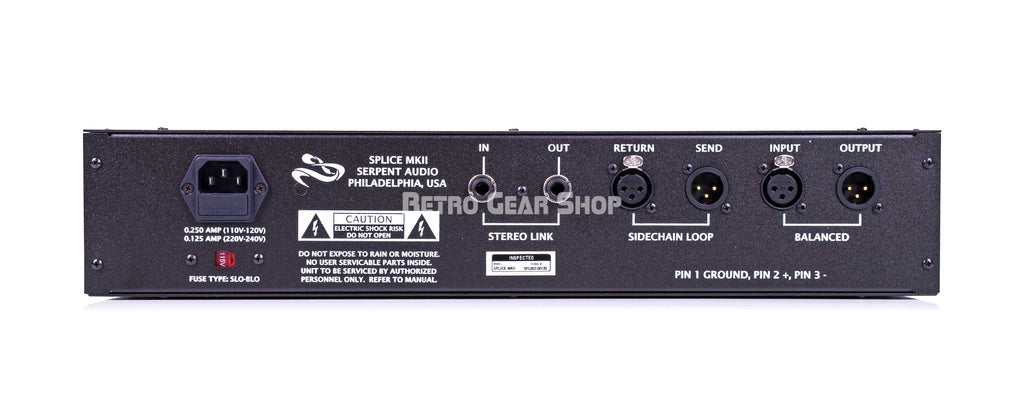 Serpent Splice MkII Dual Mode FET Compressor 19" Rear