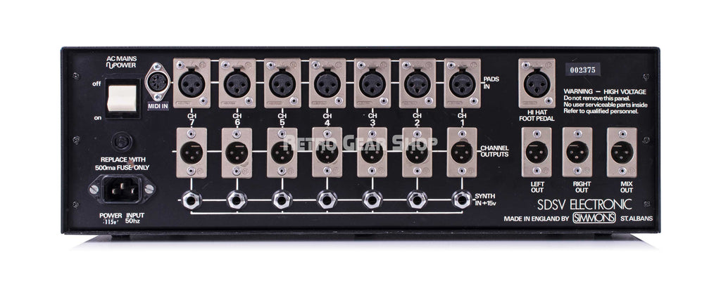 Simmons SDS5 / SDSV Rear