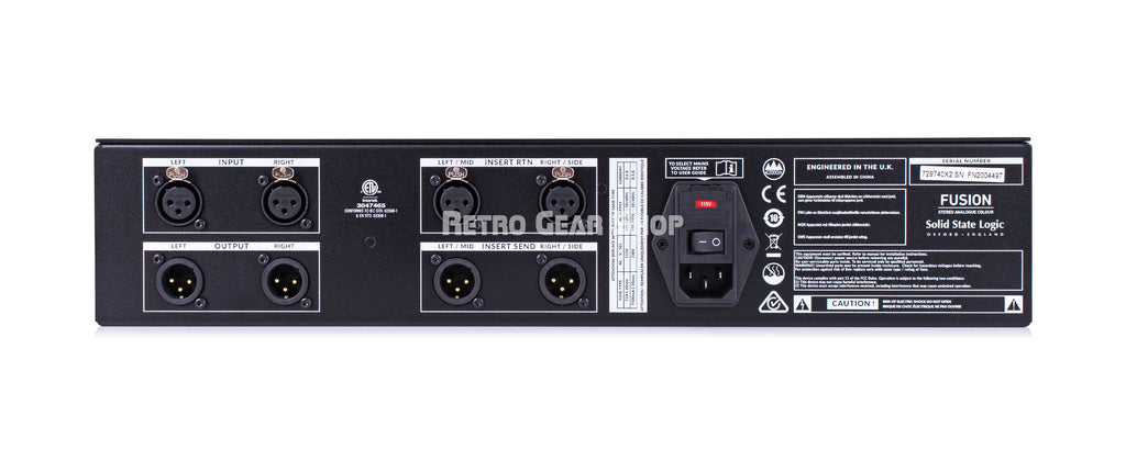 Solid State Logic SSL Fusion Analog Master Processor Rear