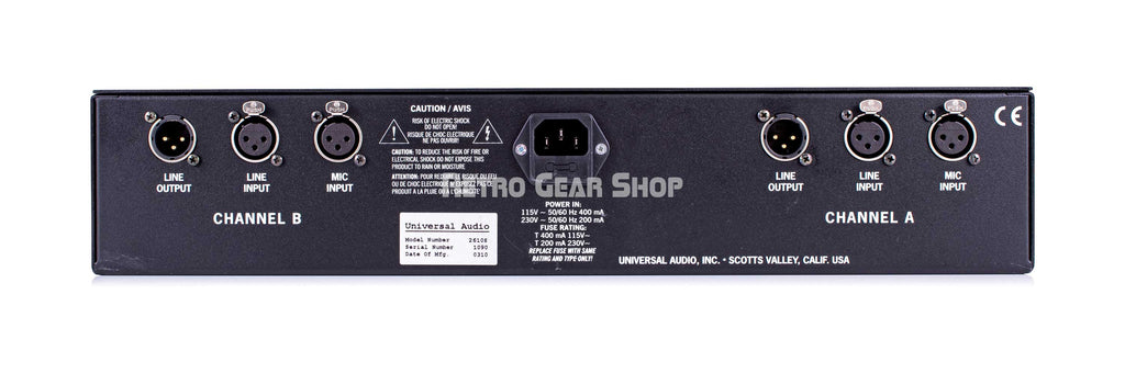 Universal Audio 2-610 Rear
