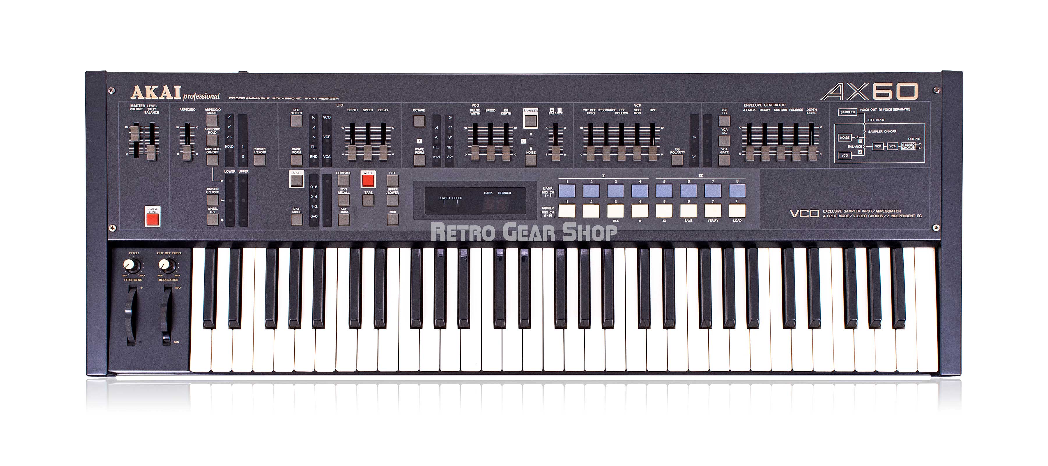 Akai AX60 Keyboard Synthesizer Programmable Six-Voice Synth